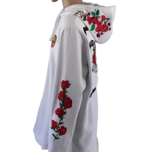 Guns and Roses Men’s Hoodie Custom Hoodie Upcycle Clothing Embroidered - Picture 5 of 9